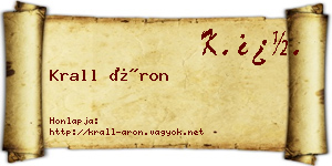 Krall Áron névjegykártya