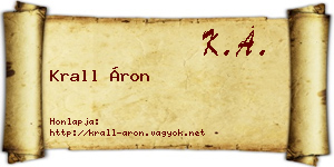 Krall Áron névjegykártya