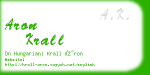 aron krall business card